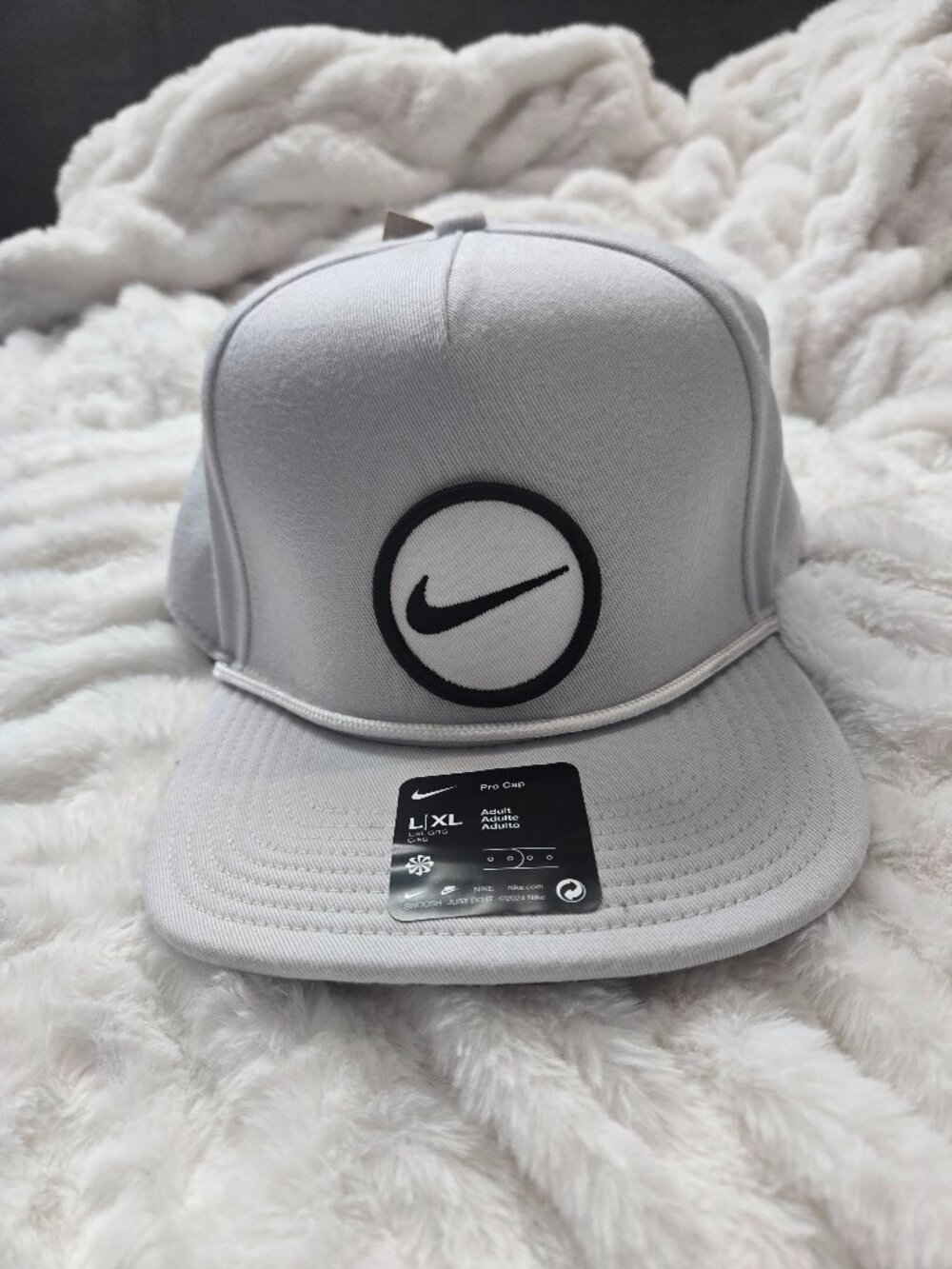 NWT Nike Dri-FIT Pro Structured Retro 72 Golf Rope Hat Gray L/XL